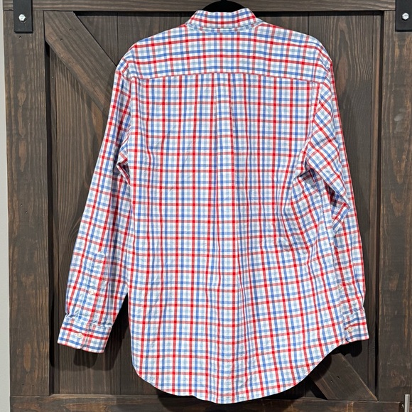 Vineyard Vines Red White & Blue Plaid Long Sleeve Button Down Cotton Shirt‎ Med - Picture 2 of 6